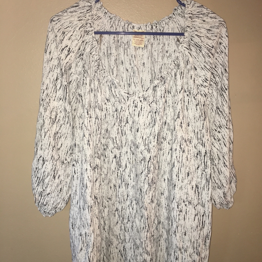 Black and White Blouse